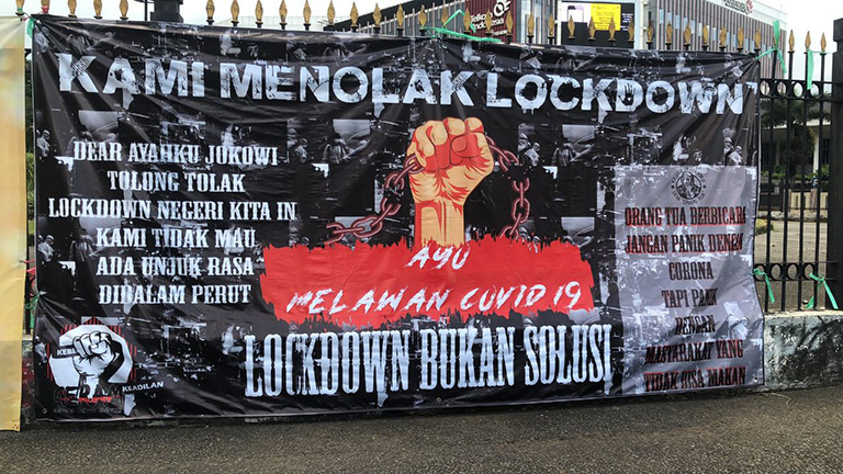 Anti-lockdown banner circulated on pro-FPI Telegram groups in early 2020