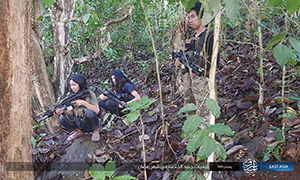 Image from a photoset disseminated on Daesh Telegram channels in May 2020, captioned "East Asia Wilayah.  Some of the activities of Caliphate soldiers during the month of Ramadan."